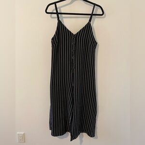 Black and White Striped Jumpsuit